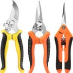 3 Pack Garden Pruning Shears, Stainless Steel Shears, Gardening Shears, Scissors, Garden Clippers, Pruning Snips, Pruning Shears for Gardening Tools