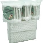 400pcs CGR Baby Safety Cotton Swabs with Large Tips for Newborn, Babies, Kids, Children, 100% Organic Cotton, White Paper Sticks, 5 Pack of 80 Swabs Total(2 Boxes and 3 Bags)