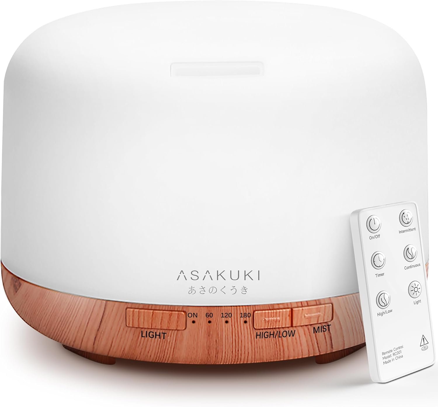 ASAKUKI Essential Oil Diffuser 500ml, Ultrasonic Aromatherapy Humidifier with Remote ASAKUKI Essential Oil Diffuser 500ml, Ultrasonic Aromatherapy Humidifier with Remote Control, 7 LED Colors, Timer & Auto-Off, Large Room Diffuser (Yellow) - Image 1