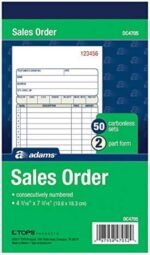 Adams Sales Order Books, 2-Part, Carbonless, White/Canary, 4-3/16" x 7-3/16", Bound Wraparound Cover, 50 Sets per Book, 3 Pack (DC4705-3)