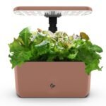 AeroGarden Harvest Lite in Mocha, Soil-Free Indoor Hydroponic Garden with LED Grow Light for Year-Round Gardening of up to 6 Herbs and Vegetables