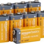 Amazon Basics 8-Pack 9V Long-Lasting Alkaline Batteries for Smoke Detector, Electronics & Audio, Reliable, 5-Year Shelf Life