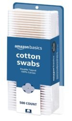 Amazon Basics Double-Tipped Cotton Swabs for Personal Hygiene and Baby Care, 100% Cotton, Versatile, Baby Safe, 500 Count