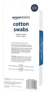 Amazon Basics Double-Tipped Cotton Swabs for Personal Hygiene and Baby Care, 100% Cotton, Versatile, Baby Safe, 500 Count - Image 2