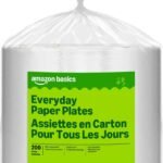 Amazon Basics Everyday Paper Plates, 8.62 Inch, Disposable, 200 Count, Packaging May Vary