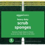 Amazon Basics Heavy Duty Scrub Sponges, Dual-Sided Design, Yellow/Green, 6-Pack, Packaging may vary
