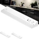 American Lighting LED Courant Plus Undercabinet Light 18 Inch 5CCT 90+ CRI 1000 Lumens with USB-A USB-C and 20A Receptacles White Finish – Title 24 Compliant (2 Pack)