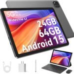 Android 15 Tablet 10.1 inch Tablet 2025 Latest Tablets with Keyboard Mouse 24GB+64GB 2TB Expand 6000mAh Octa-Core Processor Dual Camera WiFi 1280x800 IPS 18W Fast Charging (Black)