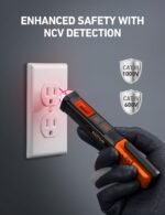 AstroAI VTS1000H Voltage Tester with Screwdriver, Non-Contact Electrical Tester, Dual Range AC 12V/70V-1000V, Live Wire Test, Wire Breakpoint Finder, Audible Alarm, LCD Percentage Display, Orange - Image 2