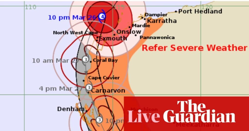 Australia news live: Tropical Cyclone Narelle bears down on WA towns; hundreds of calls for help overnight as storms hit NSW coast | Australia news