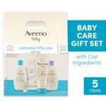 Aveeno Baby Welcome Little One Gift Set, Skincare Set with Nourishing Body Wash & Shampoo, Calming Bath Wash, All Over Wipes, Daily Moisturizing Lotion, & Balm, 5 Items - Image 2