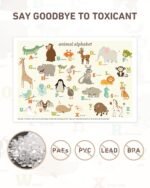 Babebay Disposable Stick-on Placemats 40 Pack for Baby & Kids & Toddler, Sticky Placemats Restaurant Table Mats 12" x 18" (Animal Alphabet) - Image 2