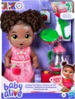 Baby Alive Bubbly Tea Party Berry Boo Doll with Teapot Accessories, Black Hair, 11 Inches, Toys for 3 Year Old Girls and Boys & Up - Image 2