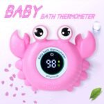 Baby Bath Thermometer Crab Toy - Digital Floating Water Thermometer with LED Display & Color Alerts for Infants, Cute Bath Tub Sensor & Safe Bath Time Essential Toy - Image 2