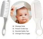 Baby Grooming Kit, Infant Safety Care Set with Hair Brush Comb Nail Clipper Nasal Aspirator,Baby Essentials Kit for Newborn Girls Boys (Grey White) - Image 2