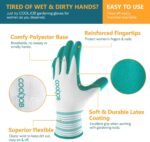 COOLJOB 6 Pairs Gardening Gloves for Women Ladies, Breathable Rubber Coated for Yard Garden, Outdoor Indoor Protective Work with Grip, Medium Size, Red & Green - Image 2