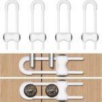 Cabinet Locks for Babies,Child Proof Cabinet Locks,4 Pack U-Shaped Baby Proofing Cabinets,Child Locks for Cabinets and Drawers,Child Safety Cabinet Locks with Adjustable(White)