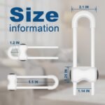 Cabinet Locks for Babies,Child Proof Cabinet Locks,4 Pack U-Shaped Baby Proofing Cabinets,Child Locks for Cabinets and Drawers,Child Safety Cabinet Locks with Adjustable(White) - Image 2