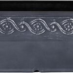 Classic Home and Garden Corinthian Resin Flower Pot Rectangle Planter, Storm Gray, 18"