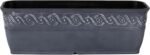 Classic Home and Garden Corinthian Resin Flower Pot Rectangle Planter, Storm Gray, 18"
