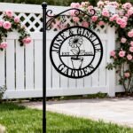 Custom Metal Garden Sign, Personalized Metal Home Sign, Garden Name Signs for Outside Personalized Butterfly with Name, Flower Mother Day Grandma Sister Gifts