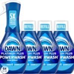 Dawn Platinum Powerwash Dish Spray, Dish Soap Liquid, Fresh Scent Bundle, 1 Spray + 3 Refills, 16oz Each (Pack of 4)