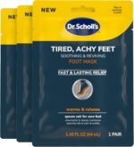 Dr. Scholl's® Tired, Achy Feet Soothing & Reviving Foot Mask, 3 Pair, Warming Booties