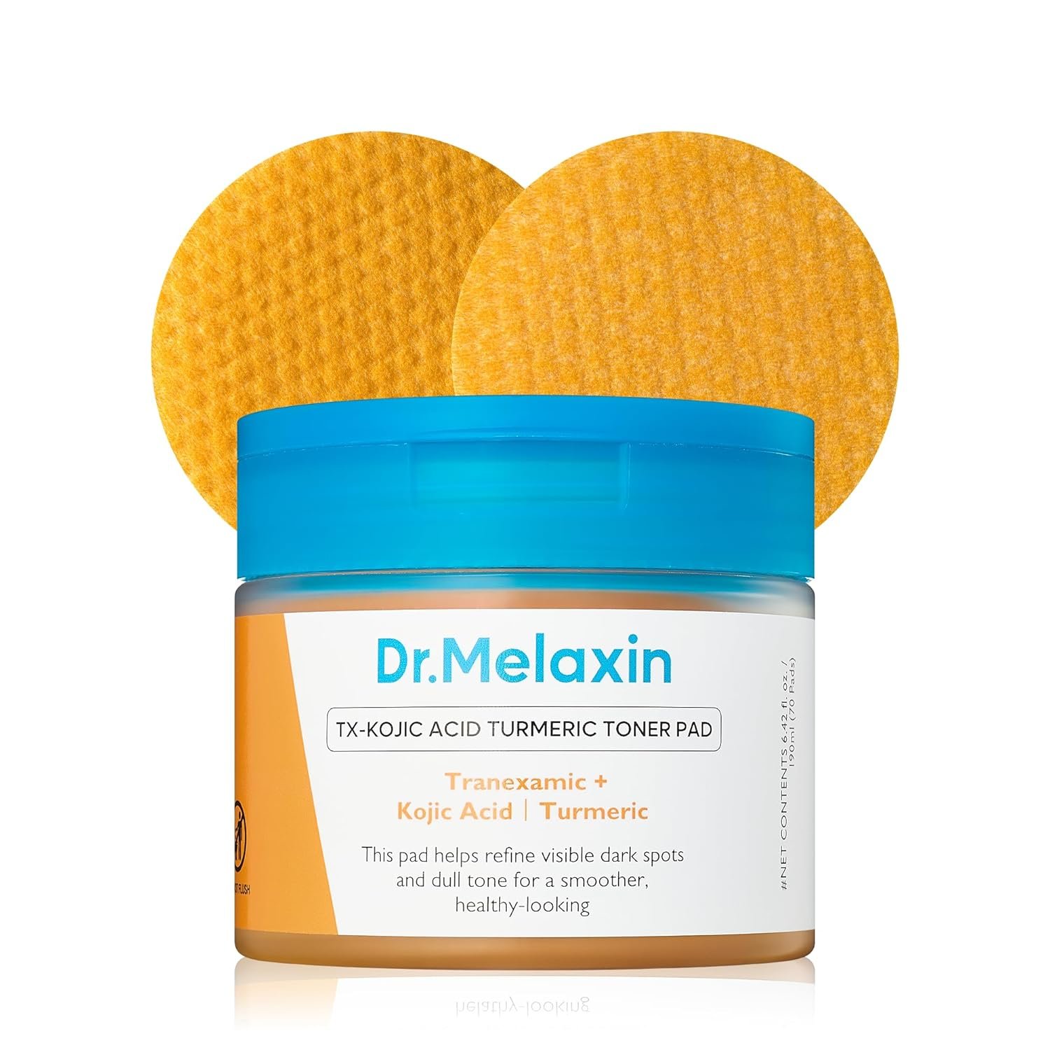 Dr.Melaxin TX Turmeric Toner Pads, 70 Sheets, Tranexamic Acid, Coic Dr.Melaxin TX Turmeric Toner Pads, 70 Sheets, Tranexamic Acid, Coic Acid, Termeric, Beautiful Skin, Brightening Toner Pad, Pigmentation, Keratin, Korean Skin Care, Korean Cosmetics - Image 1