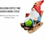 Drinking Coffee Faceless Garden Gnome Statue Decoration - 7.2" Figurine Ornament for Indoor Outdoor Home Patio Yard Lawn - Lucky Gnome Unique Mom Birthday Gifts - Best Garden Gifts for Day - Image 2