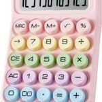 Electronic Calculator,12 Digits Large LCD Display Small Desktop Calculators,Pink Basic with Big Buttons,Easy to Press Mechanical Switch Calculator,4 Function Office Supplies for Home and School (Pink)