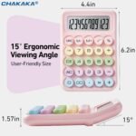 Electronic Calculator,12 Digits Large LCD Display Small Desktop Calculators,Pink Basic with Big Buttons,Easy to Press Mechanical Switch Calculator,4 Function Office Supplies for Home and School (Pink) - Image 2