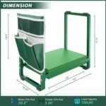 FLINTER 10.2" Wider Garden Kneeler and Seat, Heavy Duty Thick Gardening Bench for Kneeling and Seat - Garden Kneelers for Seniors, Gardening Stools for Women, Grandparents, Gardeners, Green - Image 2