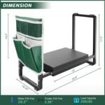 FLINTER Garden Kneeler and Seat, 10.2" Wider Heavy Duty Thick Gardening Bench for Kneeling and Seat - Multifunctional Kneeler Bench, Gardening Gifts for Women, Seniors Grandparents, Black - Image 2