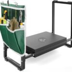 FLINTER Garden Kneeler and Seat, 10.2" Wider Heavy Duty Thick Gardening Bench for Kneeling and Seat - Multifunctional Kneeler Bench, Gardening Gifts for Women, Seniors Grandparents, Black