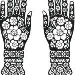 Floral Mehndi Sticker for Hands – Reusable Henna Stencil for Easy Mehndi Design, Festivals & Weddings AP2