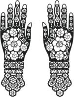 Floral Mehndi Sticker for Hands – Reusable Henna Stencil for Easy Mehndi Design, Festivals & Weddings AP2