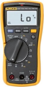 Fluke 117 Digital Multimeter, Non-Contact AC Voltage Detection, Measures Resistance/Continuity/Frequency/Capacitance/Min Max Average, Automatic AC/DC Selection, Low Impedance Mode