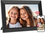 Frameo 10.1 Inch WiFi Digital Picture Frame, Smart Cloud Electronic Photo Frame with HD IPS Touch Screen Slideshow 32GB Memory Auto-Rotate Wall Mount, Share Photos/Videos from Phone by Frameo App