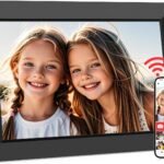 Frameo 10.1 Inch WiFi Digital Picture Frame, Smart Cloud Electronic Photo Frame with HD IPS Touch Screen Slideshow 32GB Memory Auto-Rotate Wall Mount, Share Photos/Videos from Phone by Frameo App
