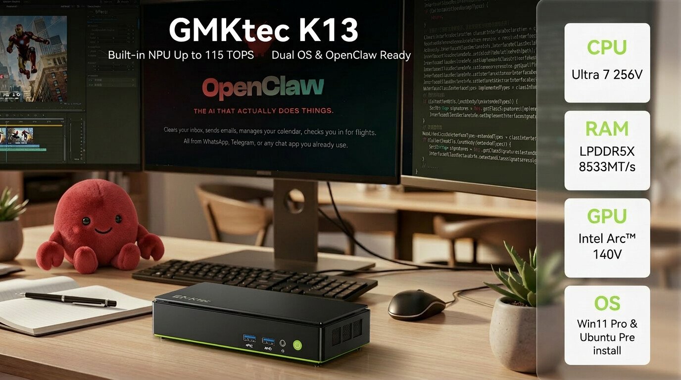GMKtec Updates NucBox K13 with Dual OS Support and OpenClaw Integration