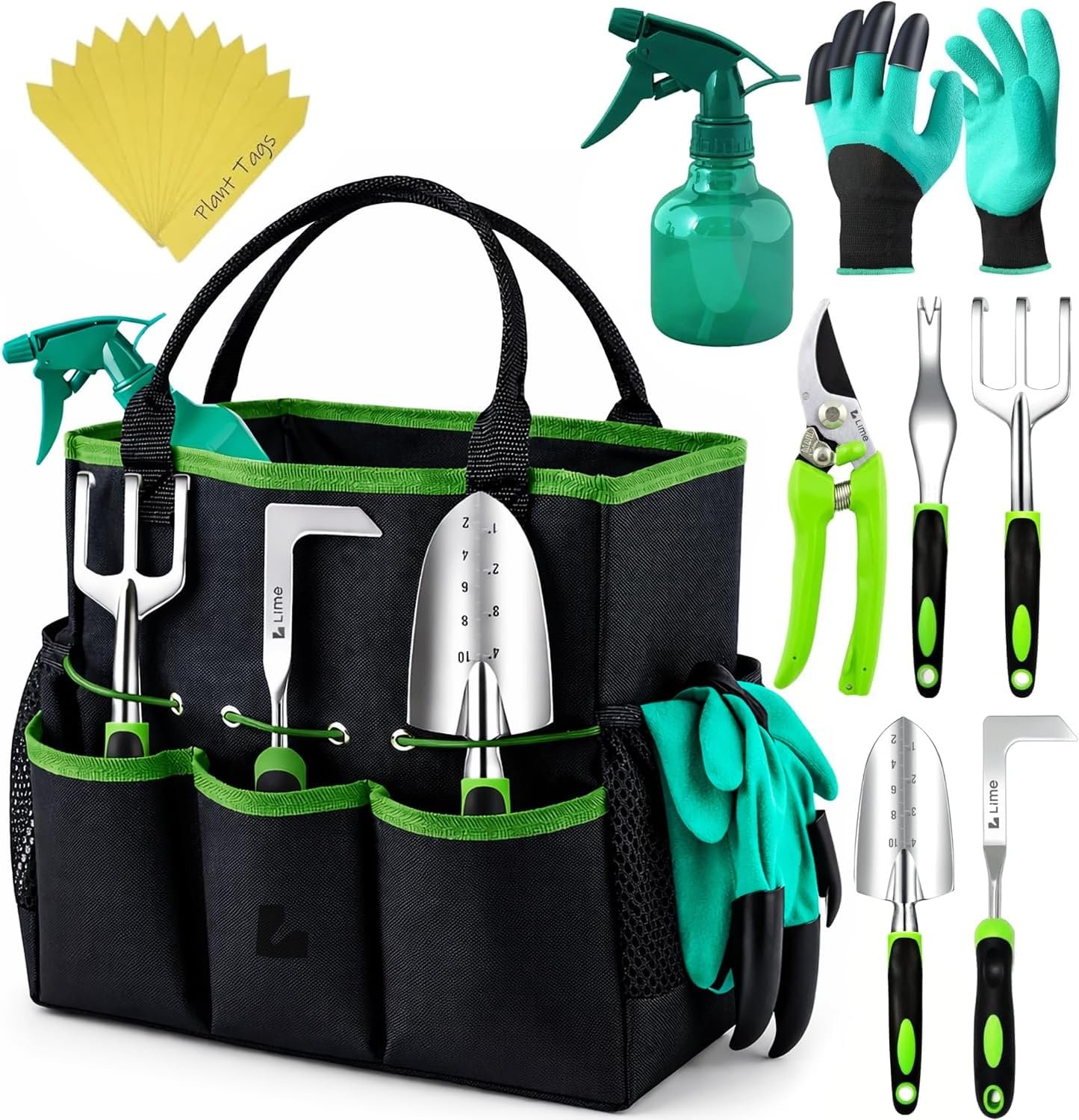 GROWIT Heavy Duty Gardening Tools - 23-Piece Gardening Gifts for GROWIT Heavy Duty Gardening Tools - 23-Piece Gardening Gifts for Women, Men, Mom, Dad - Durable, Ergonomic Garden Tools Set - Image 1
