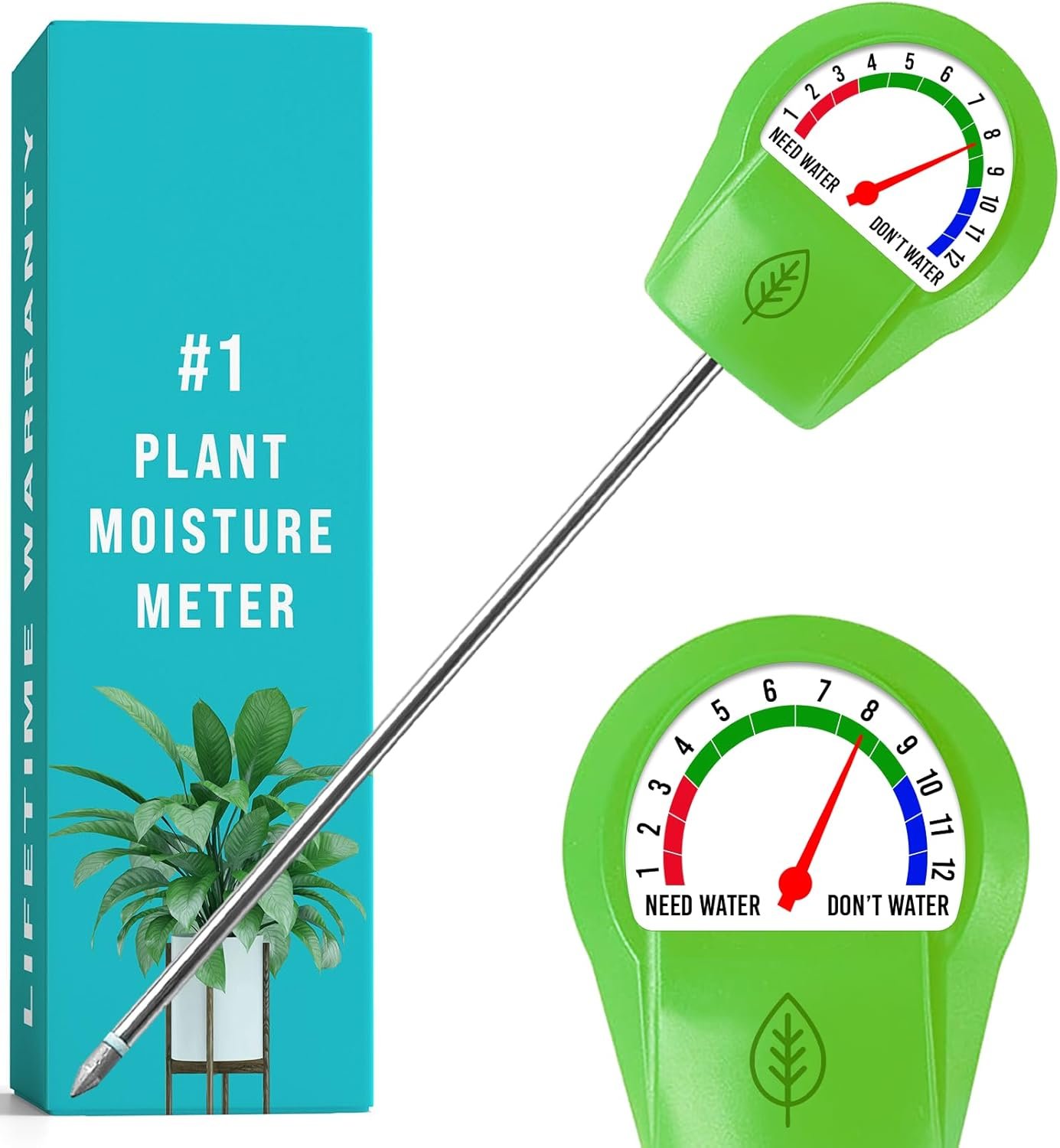 GROWIT Plant Moisture Meter - Accurately Tells You When to GROWIT Plant Moisture Meter - Accurately Tells You When to Water Your Plants - 26cm, No Battery Needed - Image 1