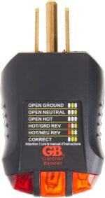 Gardner Bender GRT-3500 Outlet Receptacle Tester & Circuit Analyzer, Indicates 5 Wiring Errors, Easy Read Chart, Comfort Grip, 120 VAC , Black - Image 2