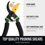 GrowIt 8'' Professional Titanium Bypass Pruning Shears (T13) - Super Sharp Premium Garden Shears, For Gardening, Tree Pruner Gardening Scissors Heavy Duty Hand Pruners - Image 2