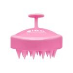 HEETA Scalp Massager Hair Growth, Soft Silicone Scalp Scrubber Shampoo Brush for Exfoliation, Dandruff Removal Head Massage Stress Relax, Wet & Dry Use for Thick Thin Curly Hair Care, Cherry Pink