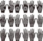 Henna Tattoo Kit, 18 Sheets Self-Adhesive Henna Tattoo Stencils Indian Mehndi Designs for Hands, Traditional Body Art