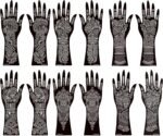 Henna Tattoo Kit,12 Sheets Stickers for Henna Tattoo Hand Forearm Glitter Airbrush DIY Tattooing Template, Large Indian Mehndi Temporary Tattoo Stickers