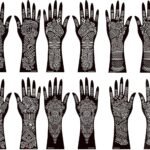 Henna Tattoo Kit,12 Sheets Stickers for Henna Tattoo Hand Forearm Glitter Airbrush DIY Tattooing Template, Large Indian Mehndi Temporary Tattoo Stickers