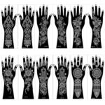 Henna Tattoo Stencil Kit,12 Sheets Stickers for Henna Tattoo Hand Forearm Glitter Airbrush DIY Tattooing Template, Large Indian Temporary Tattoo Stickers - Image 2