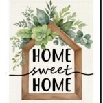 Home Sweet Home Eucalyptus Garden Flag 12x18 Inch Vertical Double Sided Seasonal Spring Summer House Small Flags Farmhouse Outside Decoration For Yard (ONLY FLAG) CJ54